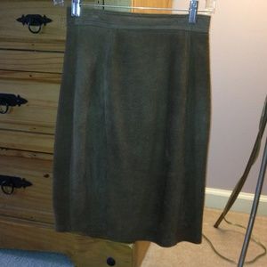 COPY - Brown Suede Leather Pencil Skirt Size 8